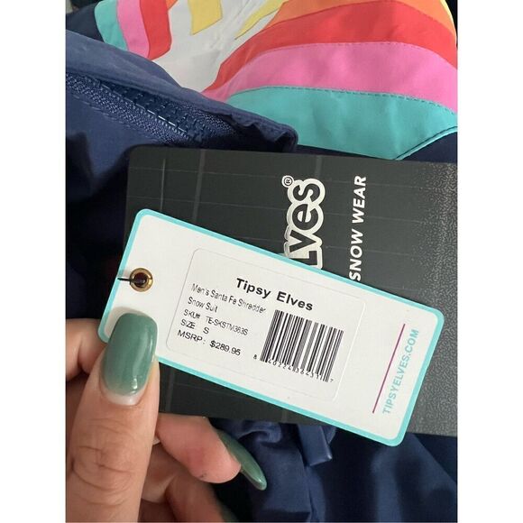 TIPSY ELVES NWT MEN'S SANTA FE SHREDDER SNOWSUIT Waterproof Athletic Small - Picture 10 of 10